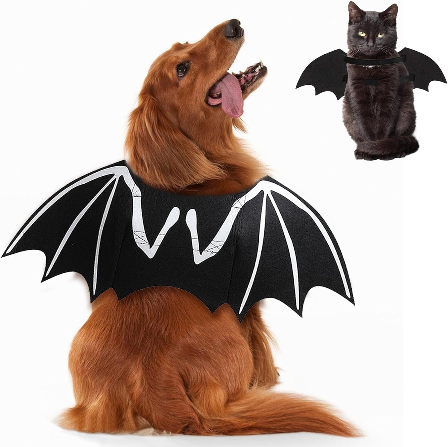 Bat Costume Cool Luminous Skeleton Bone Bat Wings Pets