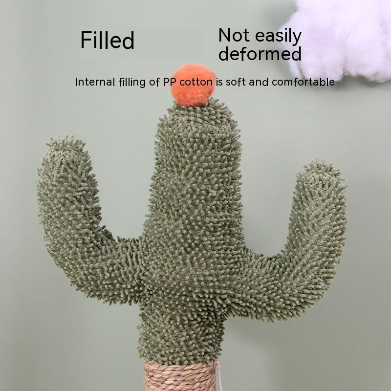 DesertDream: Sisal Cactus Cat Scratch Tower Toy - Single Column Cactus