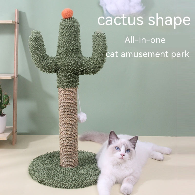 DesertDream: Sisal Cactus Cat Scratch Tower Toy - Single Column Cactus