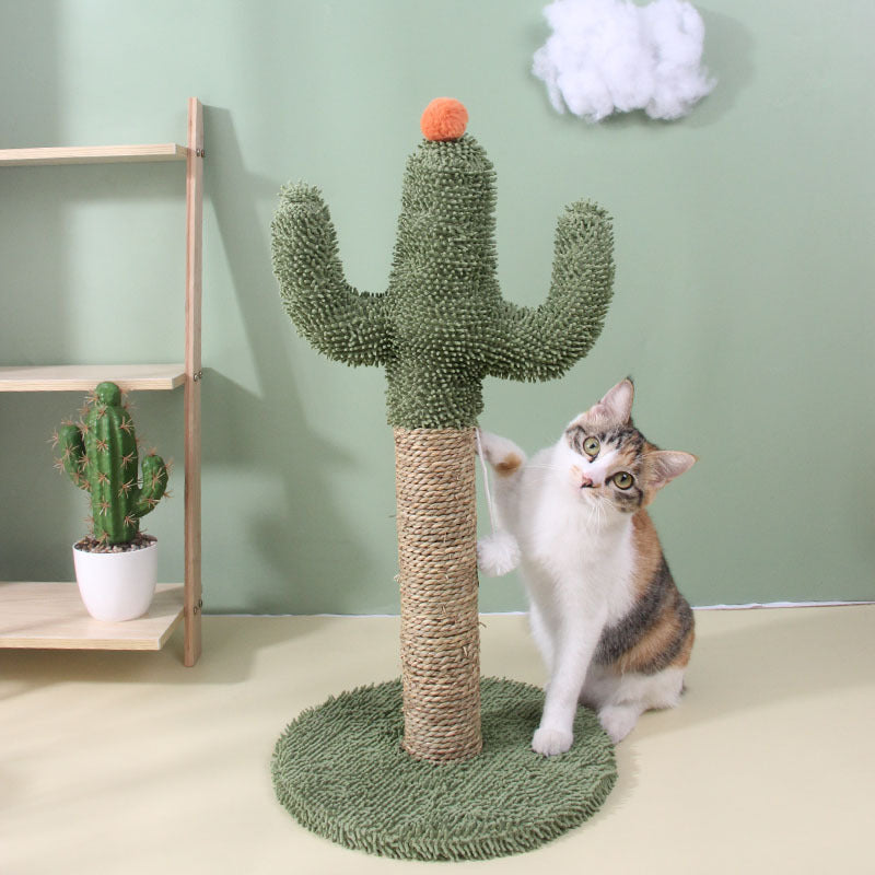 DesertDream: Sisal Cactus Cat Scratch Tower Toy - Single Column Cactus