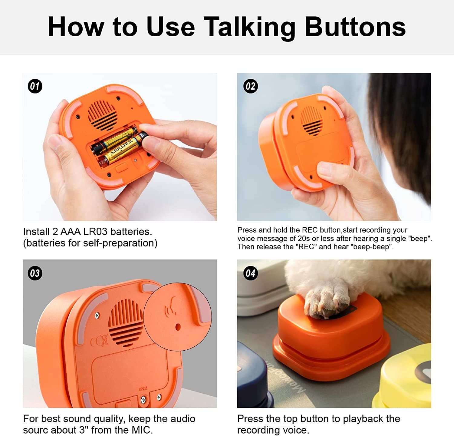 MEWOOFUN Dog Button - Interactive Communication Toy