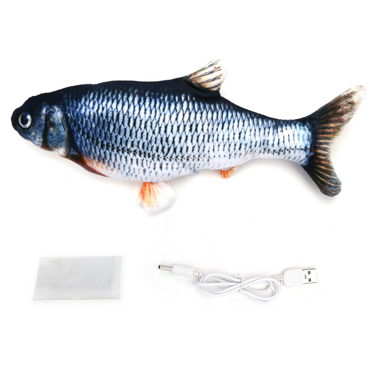 USB Rechargeable Electronic Fish Toy - Soft, Simulated Fish for Cat Chewing & Play