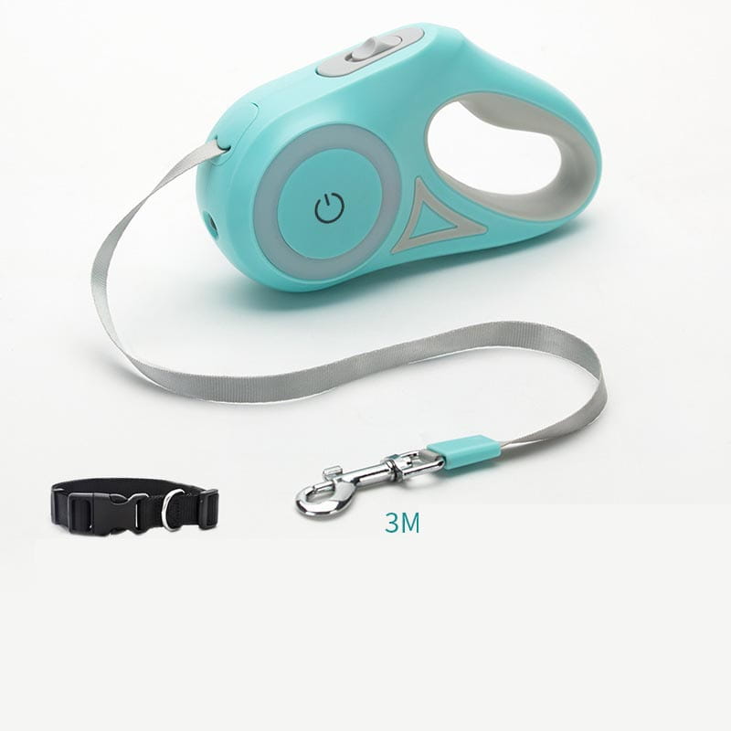 FlexiFreedom: Retractable Dog Leash with Spotlight Collar