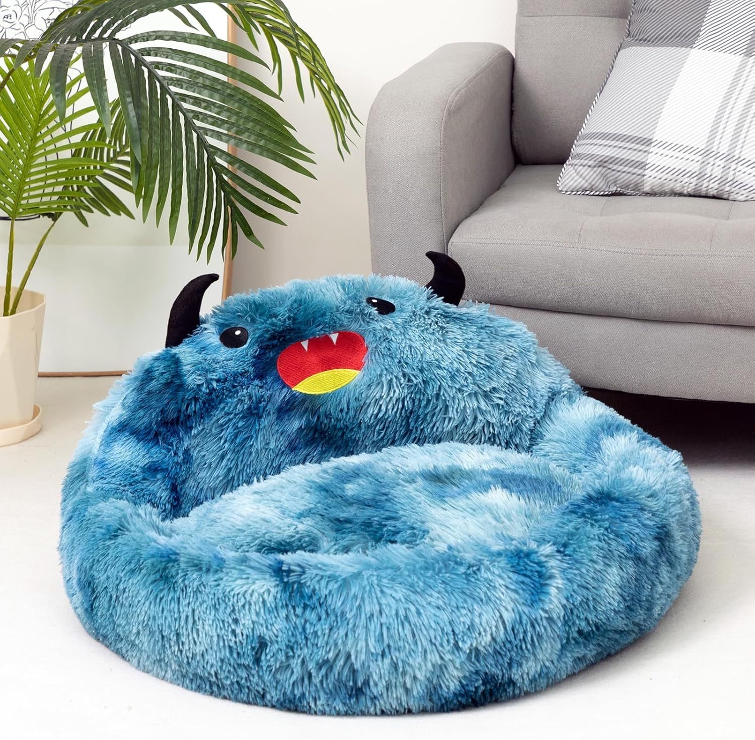 Self-Warming Donut Monster Pet Bed