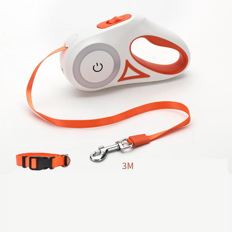 FlexiFreedom: Retractable Dog Leash with Spotlight Collar