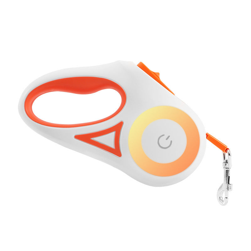 FlexiFreedom: Retractable Dog Leash with Spotlight Collar - Orange 3M / Single traction rope