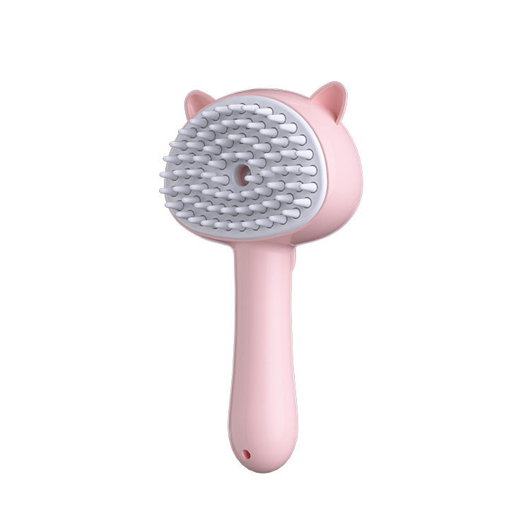 GroomEase: One-click Spray & Massage Comb - 18x9.5x5cm / Pink