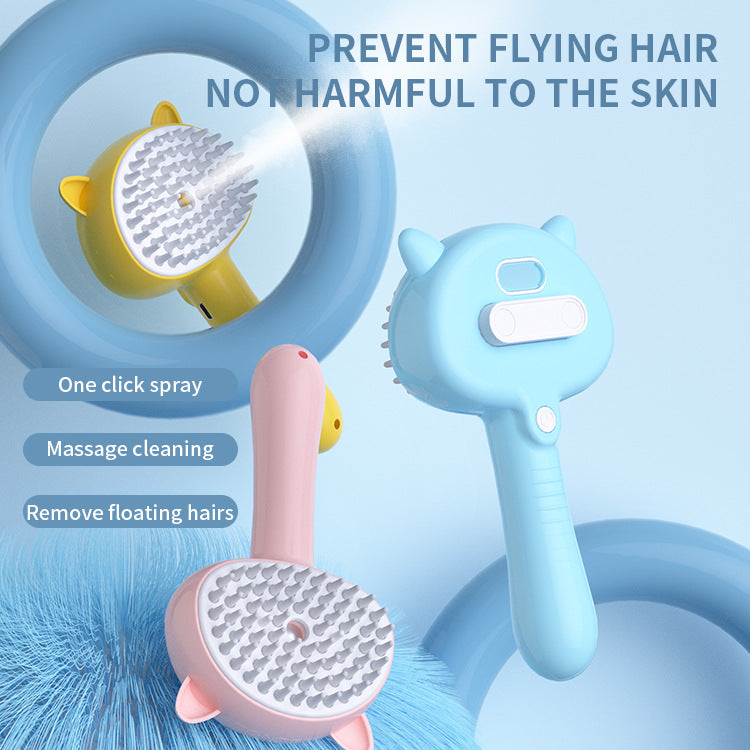 GroomEase: One-click Spray & Massage Comb