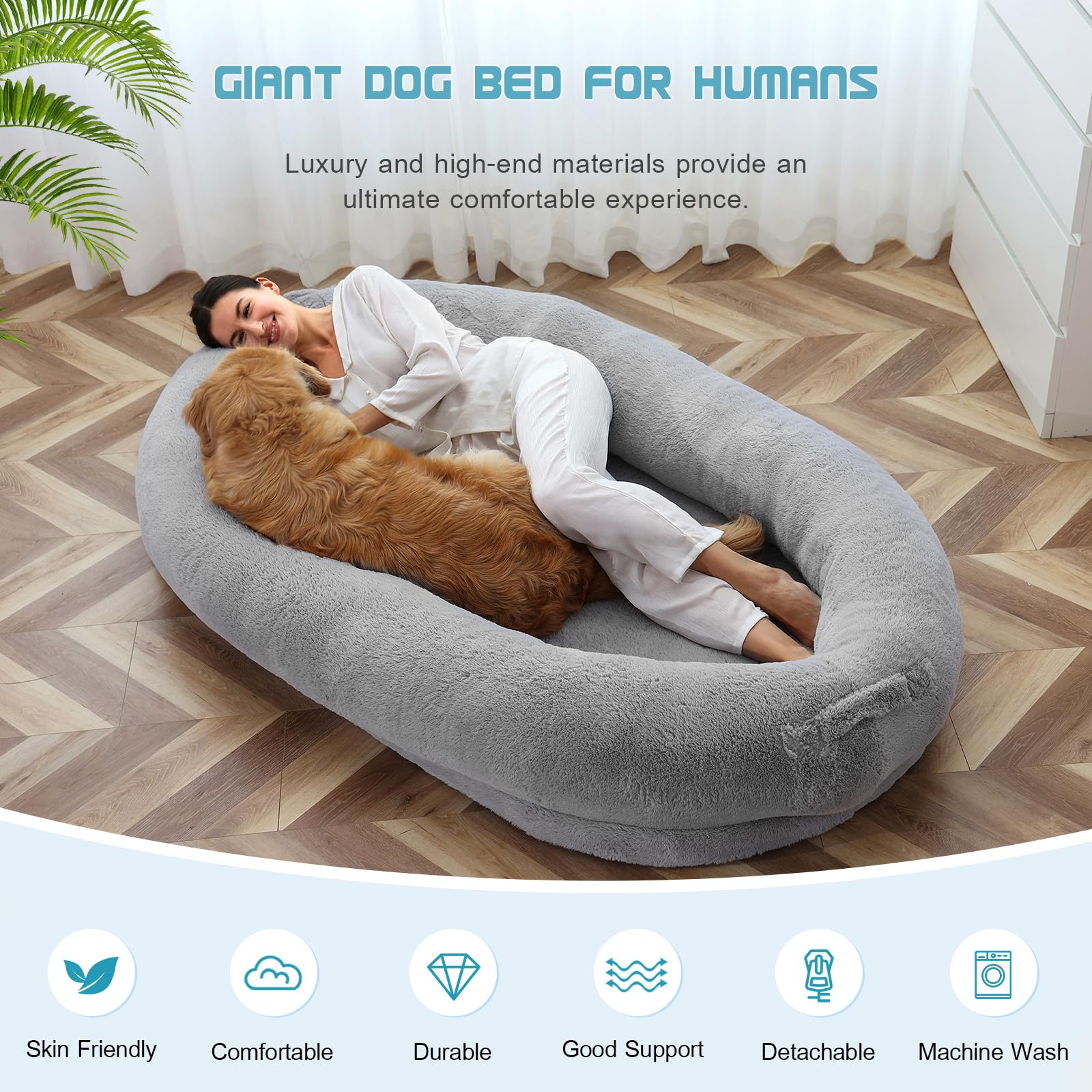 Human-Sized Pet Bed For Cuddling