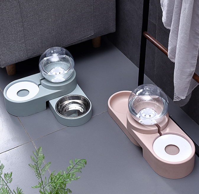 HydroNibble Duo: Pet Water Bowl With Food Bowl