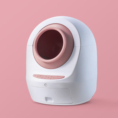 Next-Gen Ease: Electric Smart Fully Enclosed Cat Litter Box - Pink / 220V