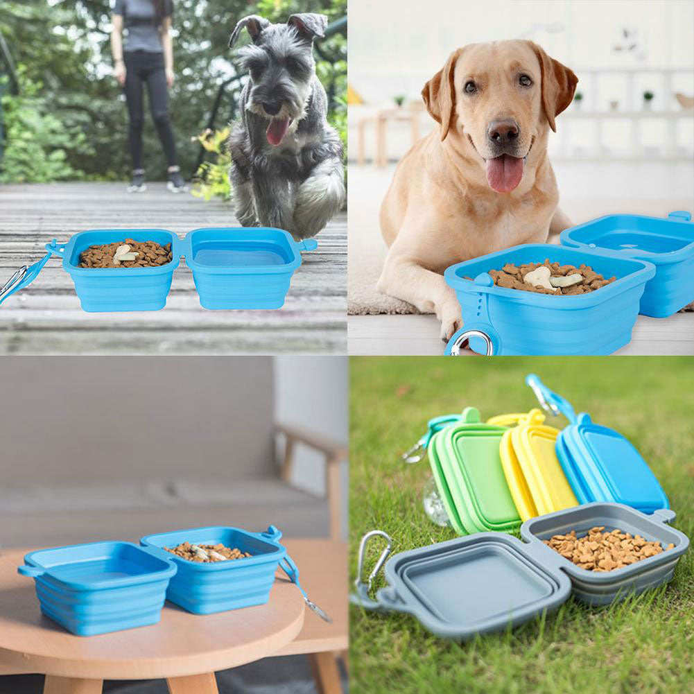 Outdoor Collapsible Silicone Food & Water Bowl Dish For Dogs & Cats