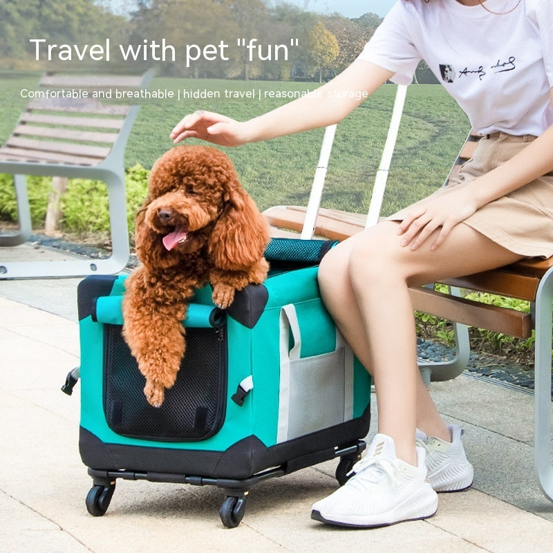 PawPal Pet Trolley Bag Carry Case with Car Mount