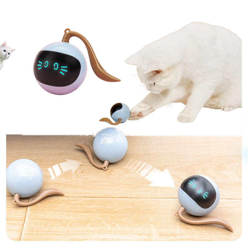 Pet Interactive Colorful LED Rotating Ball - Cat Toy