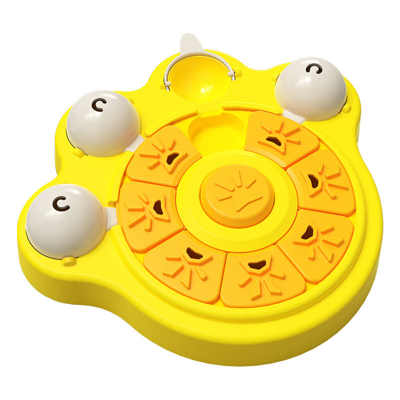 Pet Puzzle Slow Feeder Toy - Yellow / Doodle Paw