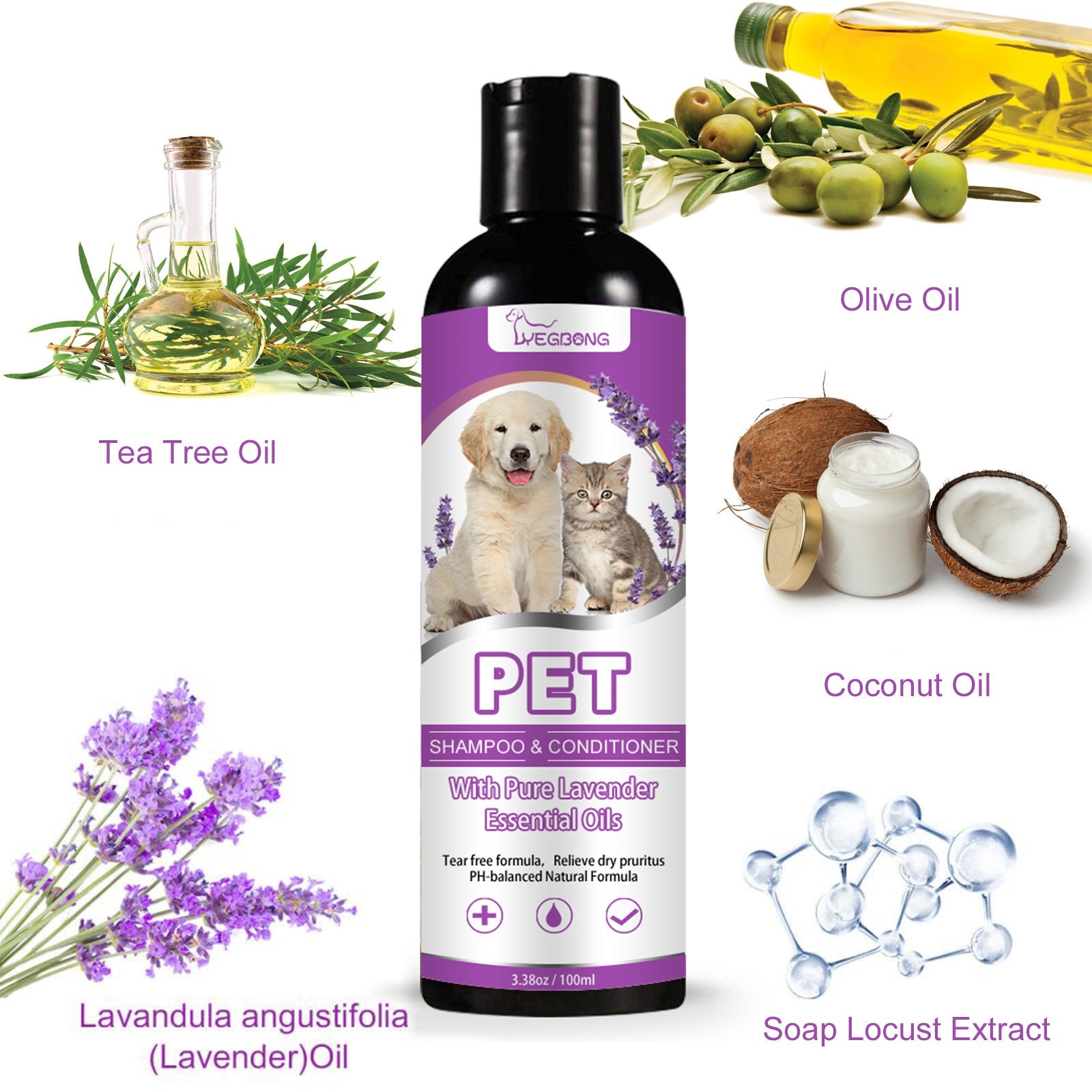 Pet Shampoo for Itch-Free & Silky Coats - 100ml