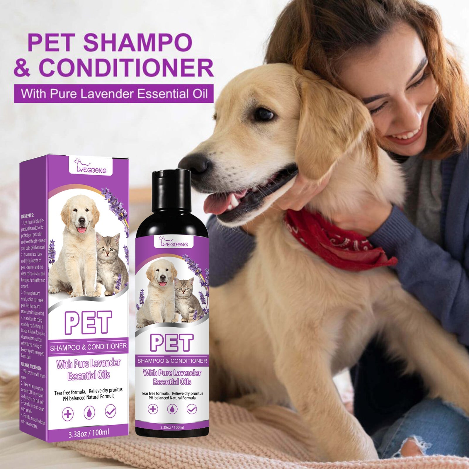 Pet Shampoo for Itch-Free & Silky Coats - 100ml