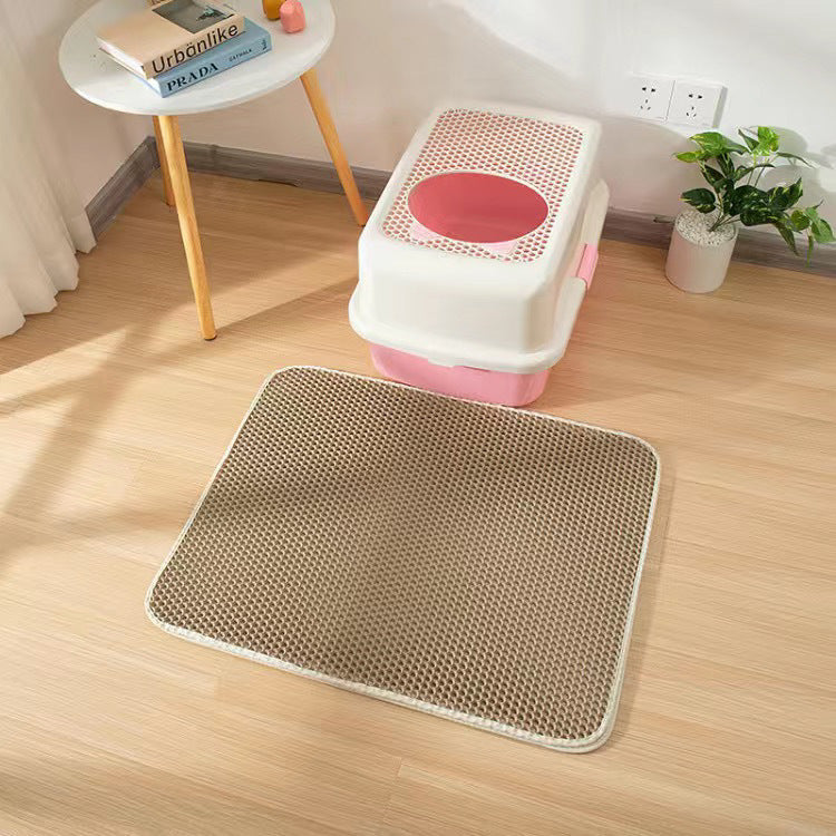 Purrfect Comfort: EVA Foam Cat Litter Mat - Beige / 30X30cm