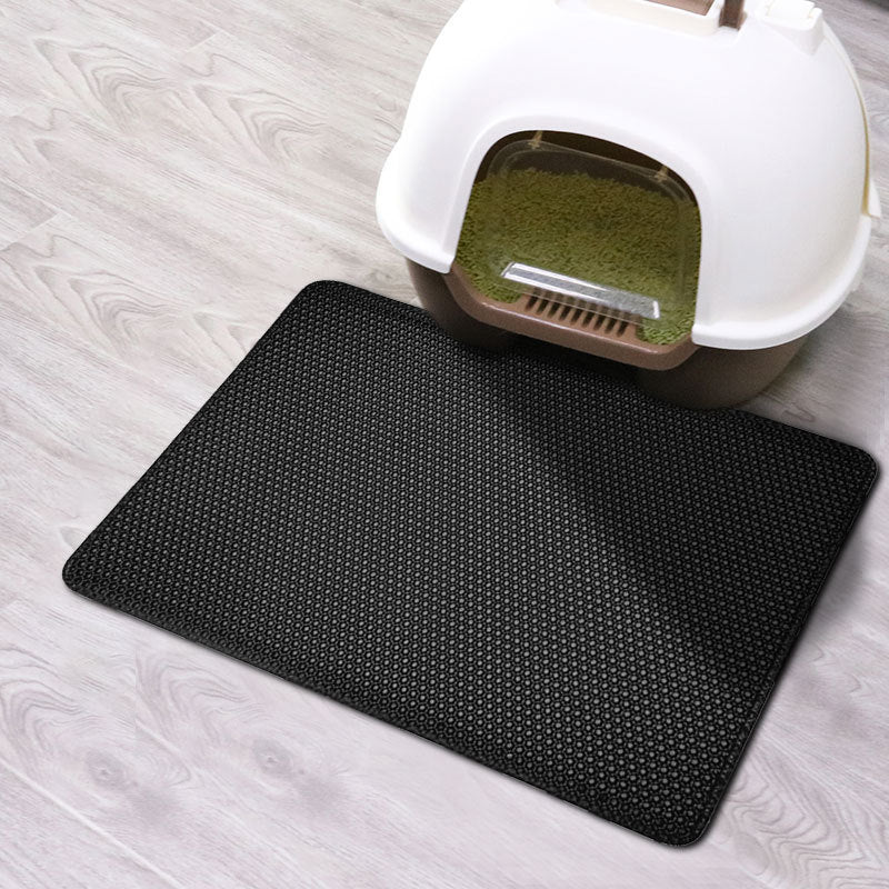 Purrfect Comfort: EVA Foam Cat Litter Mat - Black / 30X30cm