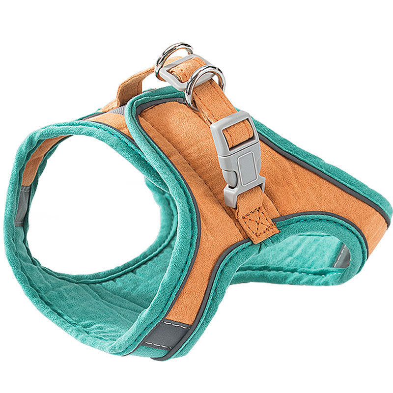 PurrHarness: Cat Traction Rope and Chest Strap - Green orange / 2XL