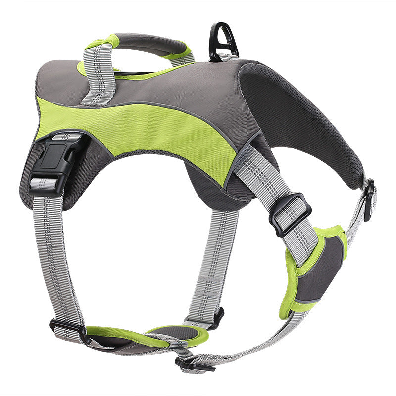 Reflective Vest Dog Leash & Chest Strap - Green / L - Chest Strap