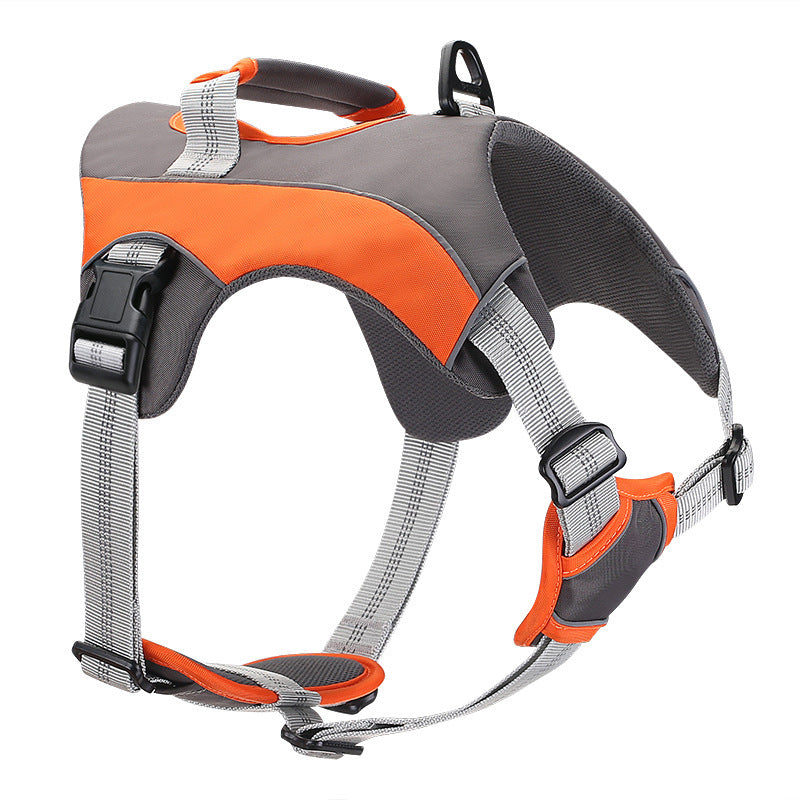 Reflective Vest Dog Leash & Chest Strap - Orange / L - Chest Strap