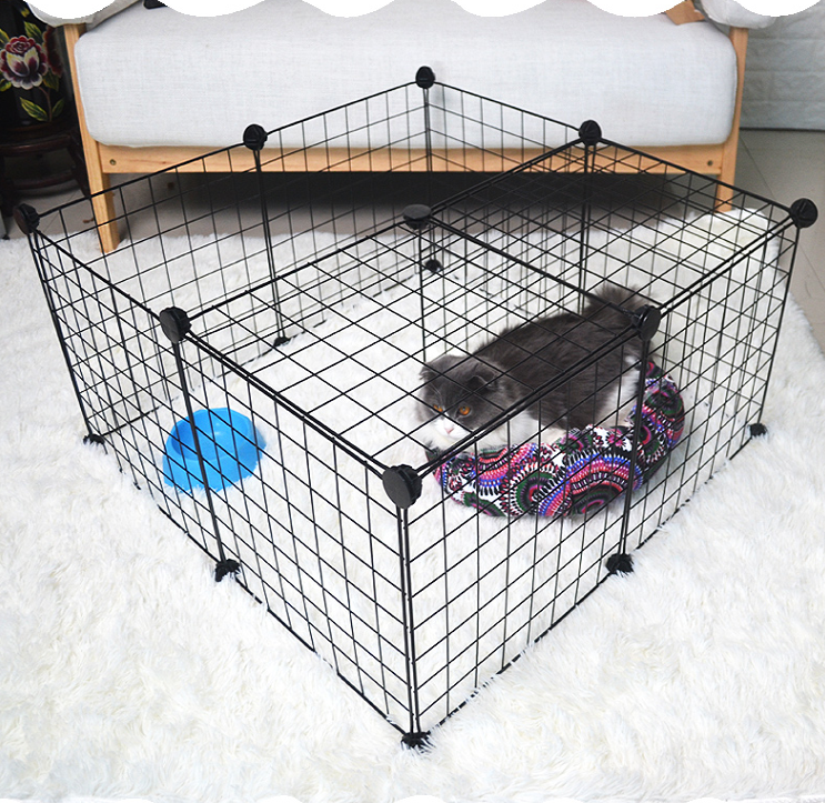 SafeHaven: Metal Pet Fence for Cats and Puppies - Black / 6pcs