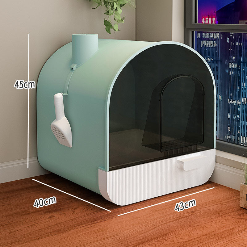 Serenity Loo: Trap Door Cat Litter Box With Drawer - Green