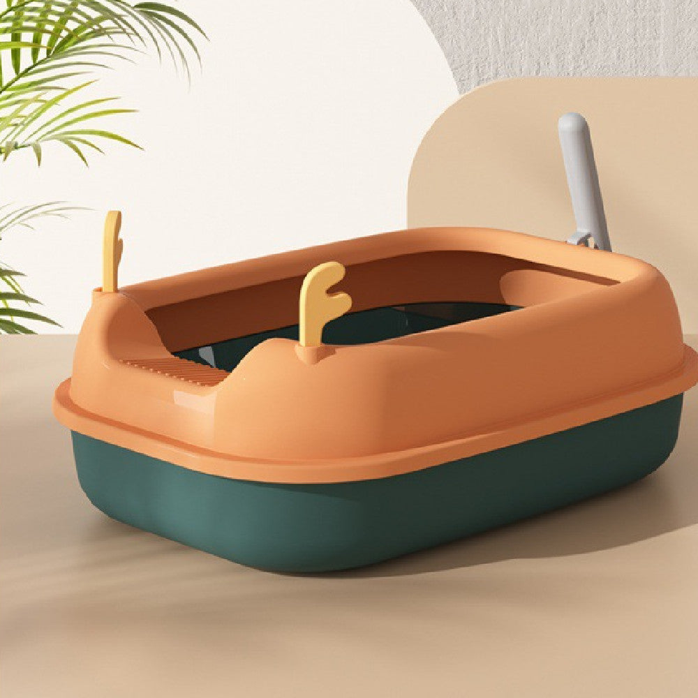 Stylish Cat Litter Box - Orange green