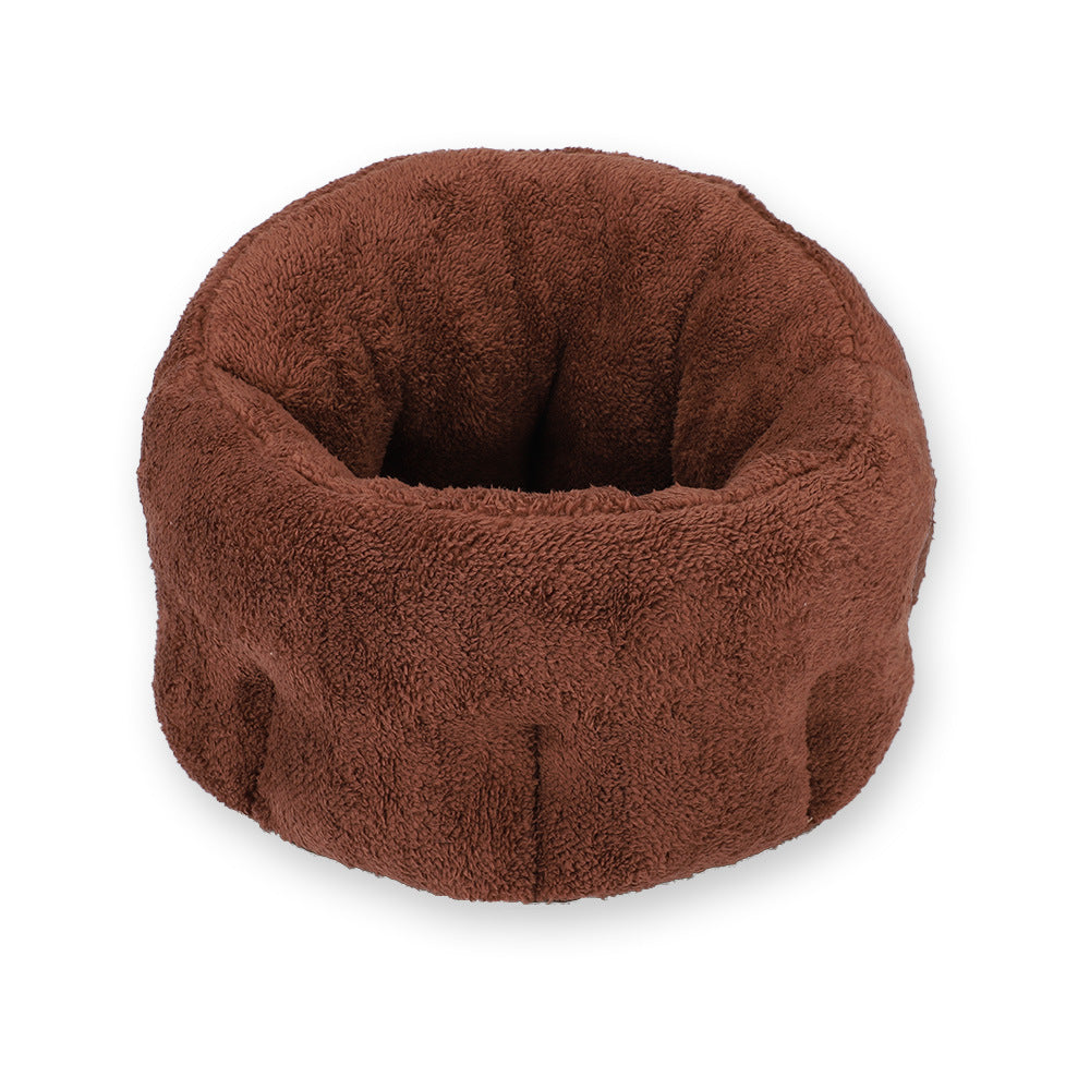 Washable Pet Cotton Wool Kennel/Bed - Coffee