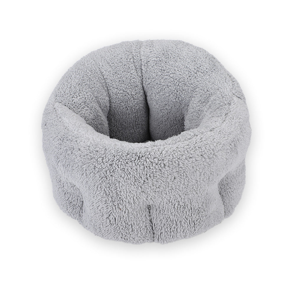 Washable Pet Cotton Wool Kennel/Bed - Grey