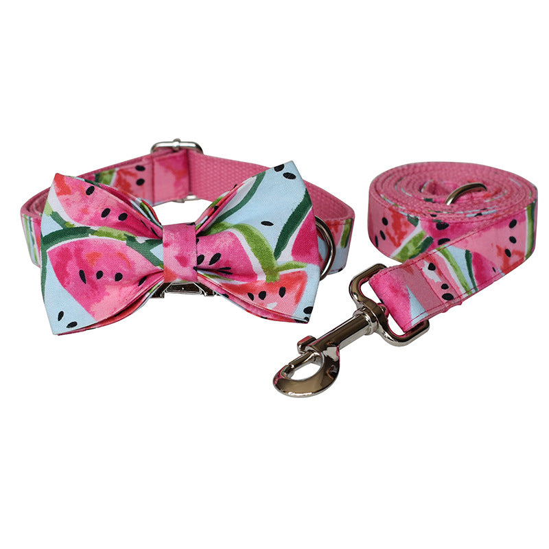 Watermelon Dog Collar and Tow Rope - L