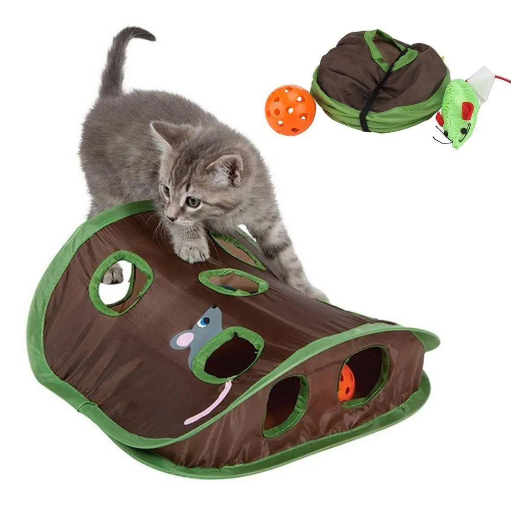 Whisker Wonders: 9 Holes Interactive Cat Tunnel